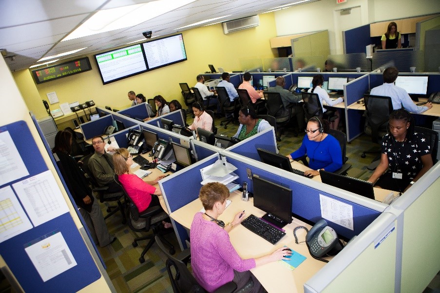 Image of workers at MASCO Services Inc. Call Center