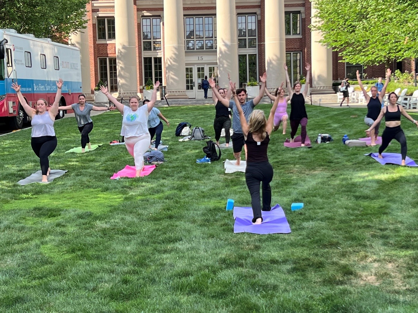 LMA members at a drop-in yoga class 