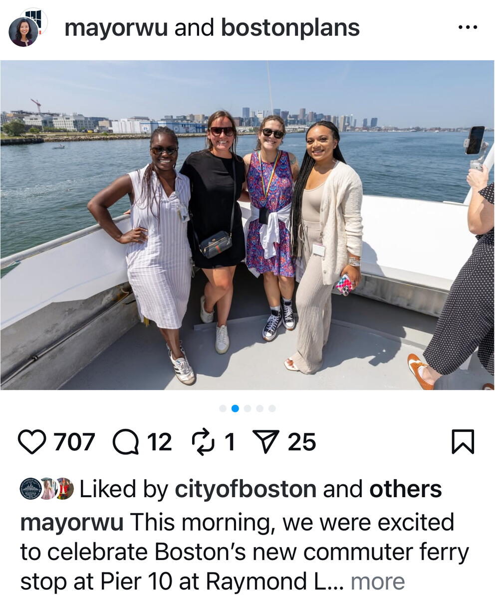 instagram post from mayor wu of Longwood Collective staff
