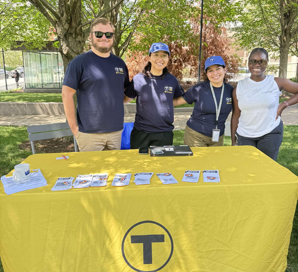 MBTA staff pose with Kashia