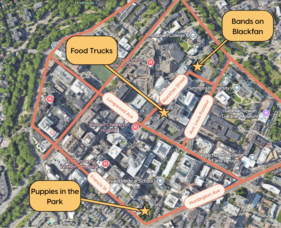 map of event sites