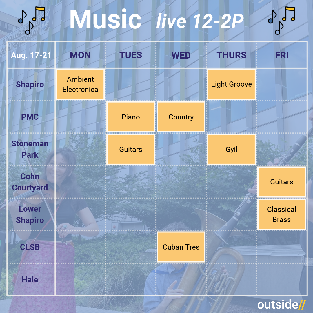 Calendar of upcoming musical performances