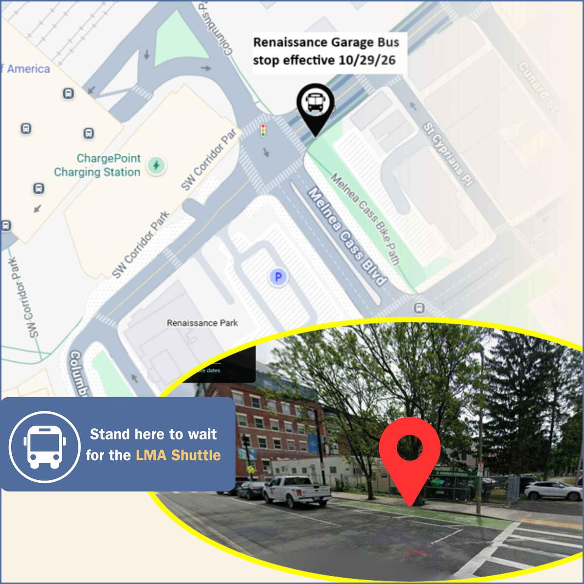 Renaissance Garage Bus Stop Map